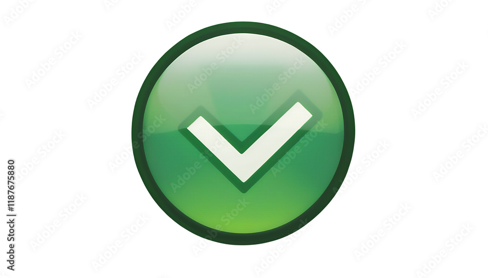 Glossy Green Checkmark Button: A Simple, Sleek Digital Graphic isolated on transparent background Generative Ai. Glossy Green Checkmark Button: A Simple, Sleek Digital Graphic isolated on transparent background Generative Ai.