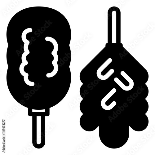 feather duster icon, glyph icon style