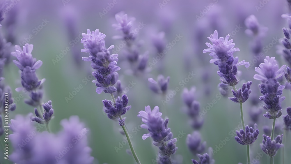 Obraz premium Close up of a bunch of lavender flowers generative Ai