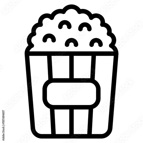 Classic Movie Theater Popcorn Bucket Icon