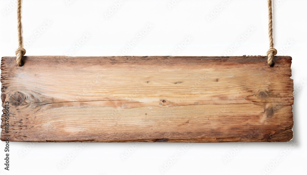 Rustic Wooden Sign Hanging on Rope