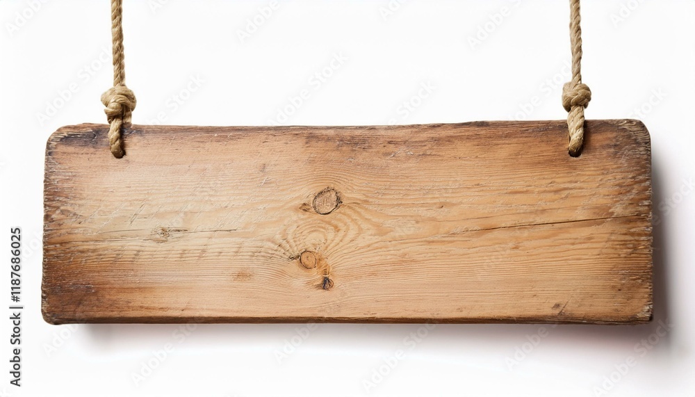 Rustic wooden sign hanging on twine, ready for your message. Rustic wooden sign hanging on twine, ready for your message.