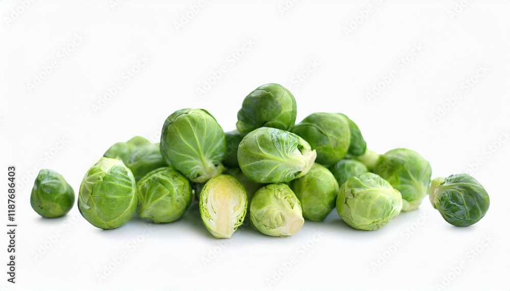 Fresh Brussels sprouts, vibrant green, ready to be cooked. Fresh Brussels sprouts, vibrant green, ready to be cooked.
