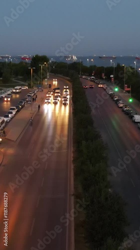 Wallpaper Mural Evening Coastline Traffic Torontodigital.ca