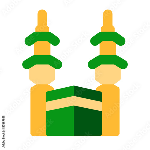 haram mosque gate flat style