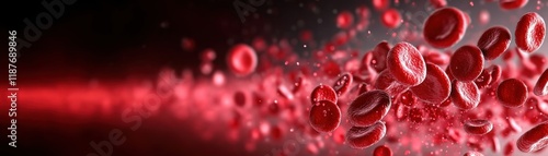 Microscopic view of red blood cells in human blood under a light microscope