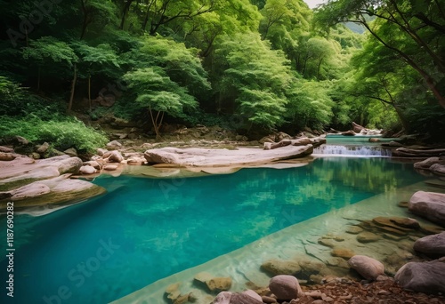 Beautiful and Peaceful Nature Scenery Illustration Landscape Countryside Tranquil Vibrant and Colorful