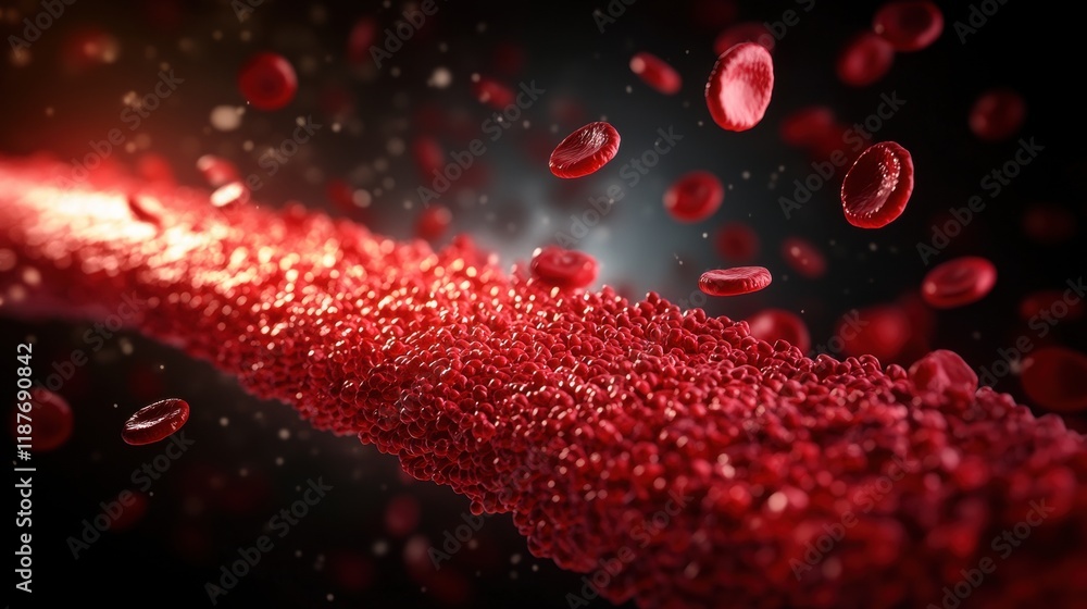 Microscopic view of red and white blood cells in human blood sample under laboratory conditions Microscopic view of red and white blood cells in human blood sample under laboratory conditions