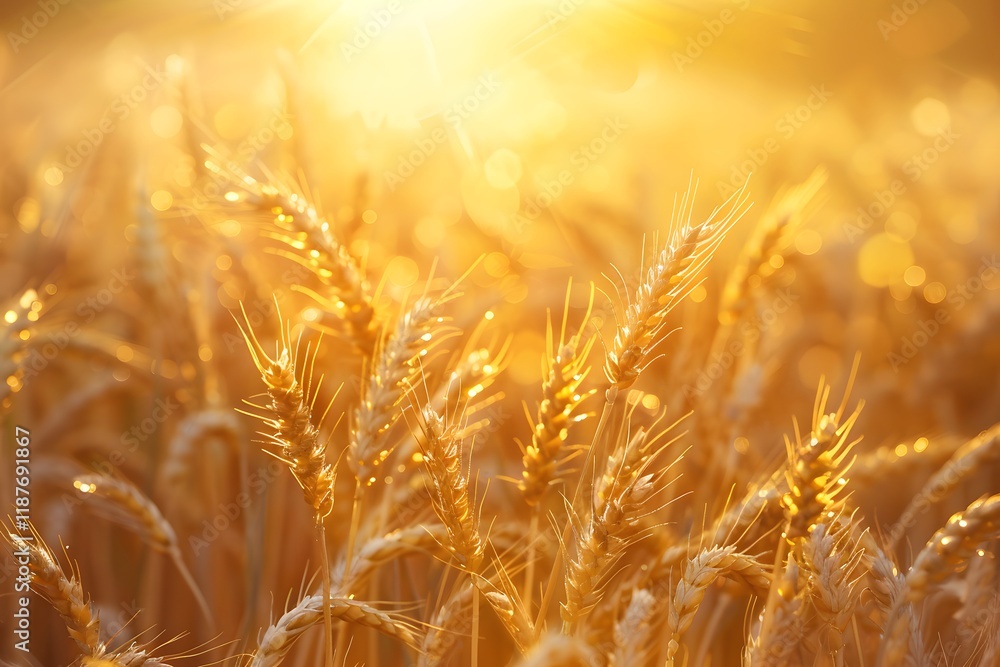 Golden Wheat Stalks in Sunlight Golden Wheat Stalks in Sunlight