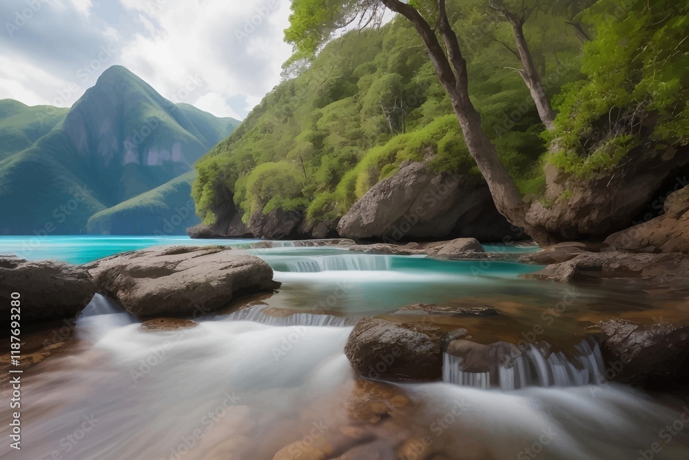 Beautiful and Peaceful Nature Scenery Illustration Landscape Countryside Tranquil Vibrant and Colorful Beautiful and Peaceful Nature Scenery Illustration Landscape Countryside Tranquil Vibrant and Colorful