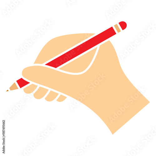 hand holding pencil illustration