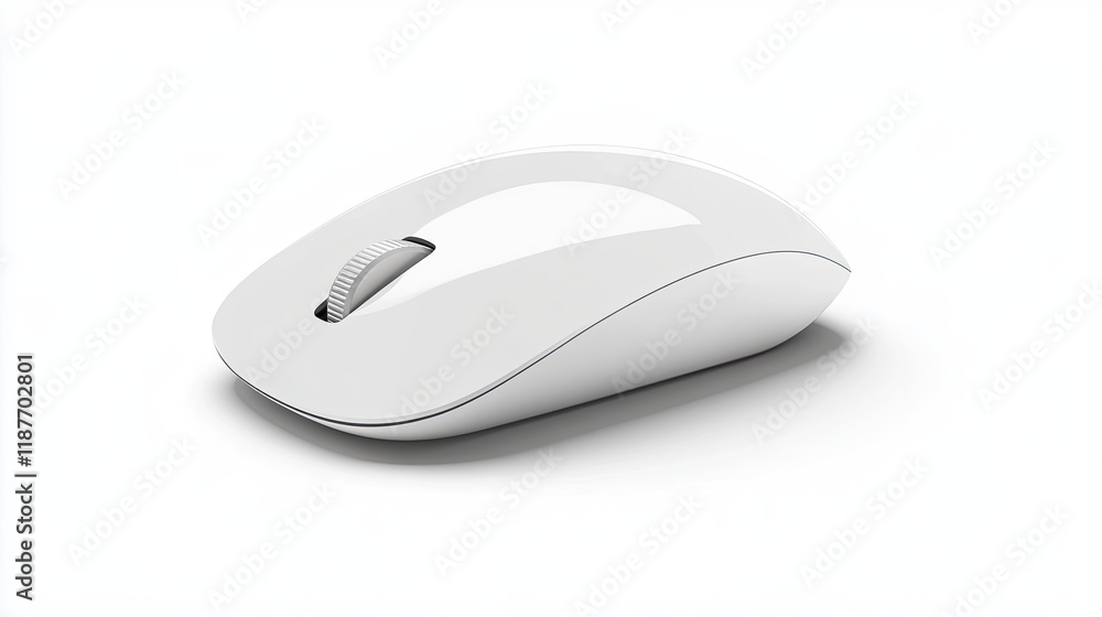 A sleek, white wireless computer mouse isolated on a white background. Perfect for technology, office, and computing concepts. A sleek, white wireless computer mouse isolated on a white background. Perfect for technology, office, and computing concepts.