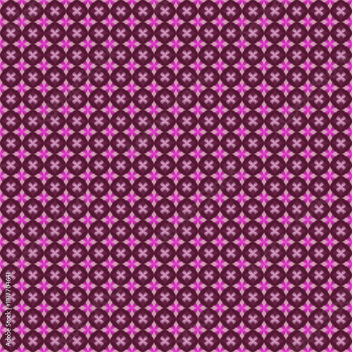 Elegant Geometric Floral Pattern in Pink and Burgundy Tones