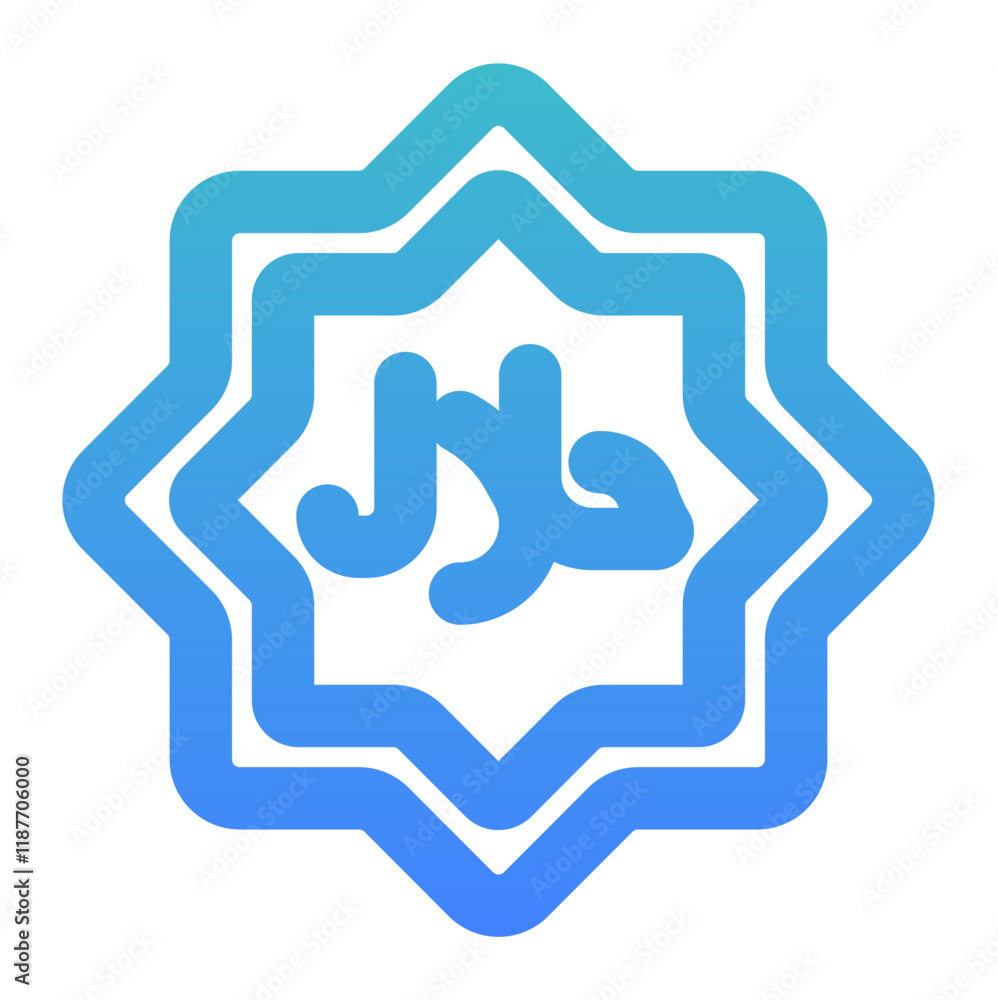 halal sign bold gradient style halal sign bold gradient style