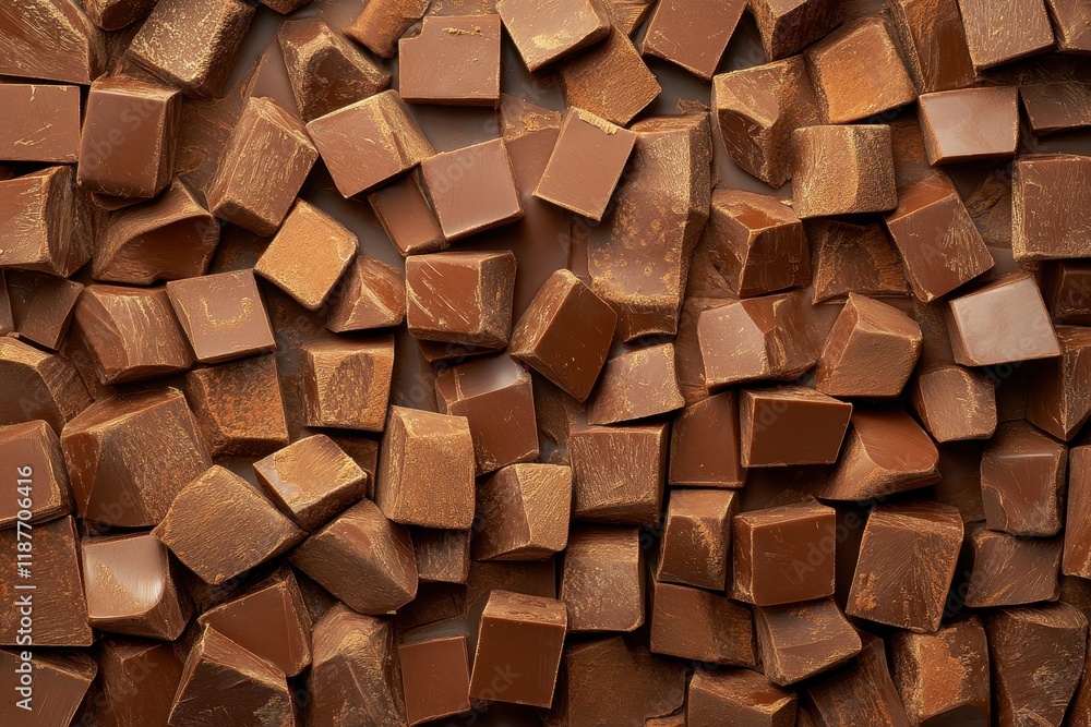 Many pieces of milk chocolate chunks. Perfect for food blogs, recipes, or chocolate product advertising. Many pieces of milk chocolate chunks. Perfect for food blogs, recipes, or chocolate product advertising.