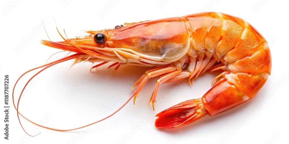 Fresh Shrimp Isolated on White - High Definition Food Photography Fresh Shrimp Isolated on White - High Definition Food Photography