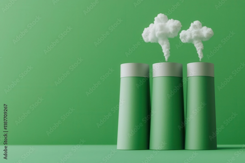 Fototapeta premium Graphical representation of carbon storage technologies driving sustainable investment growth, with environmental impact metrics