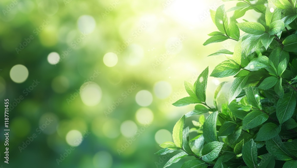 Lush green foliage with bokeh background. Lush green foliage with bokeh background.