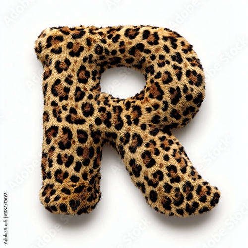 Wallpaper Mural 3D Render of Letter R with Leopard Print Fur Texture Wild Animal Alphabet Torontodigital.ca