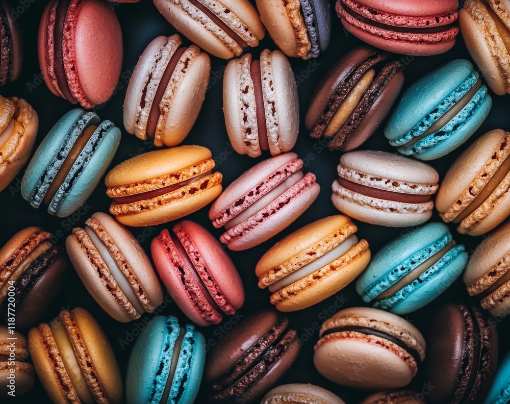 Colorful macarons on dark background. (1) Colorful macarons on dark background. (1)