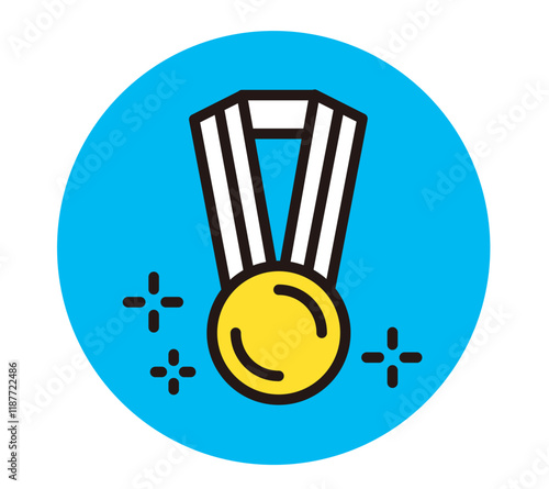 1位のアイコン。優勝、金メダル、勝利を意味するベクターイラスト。