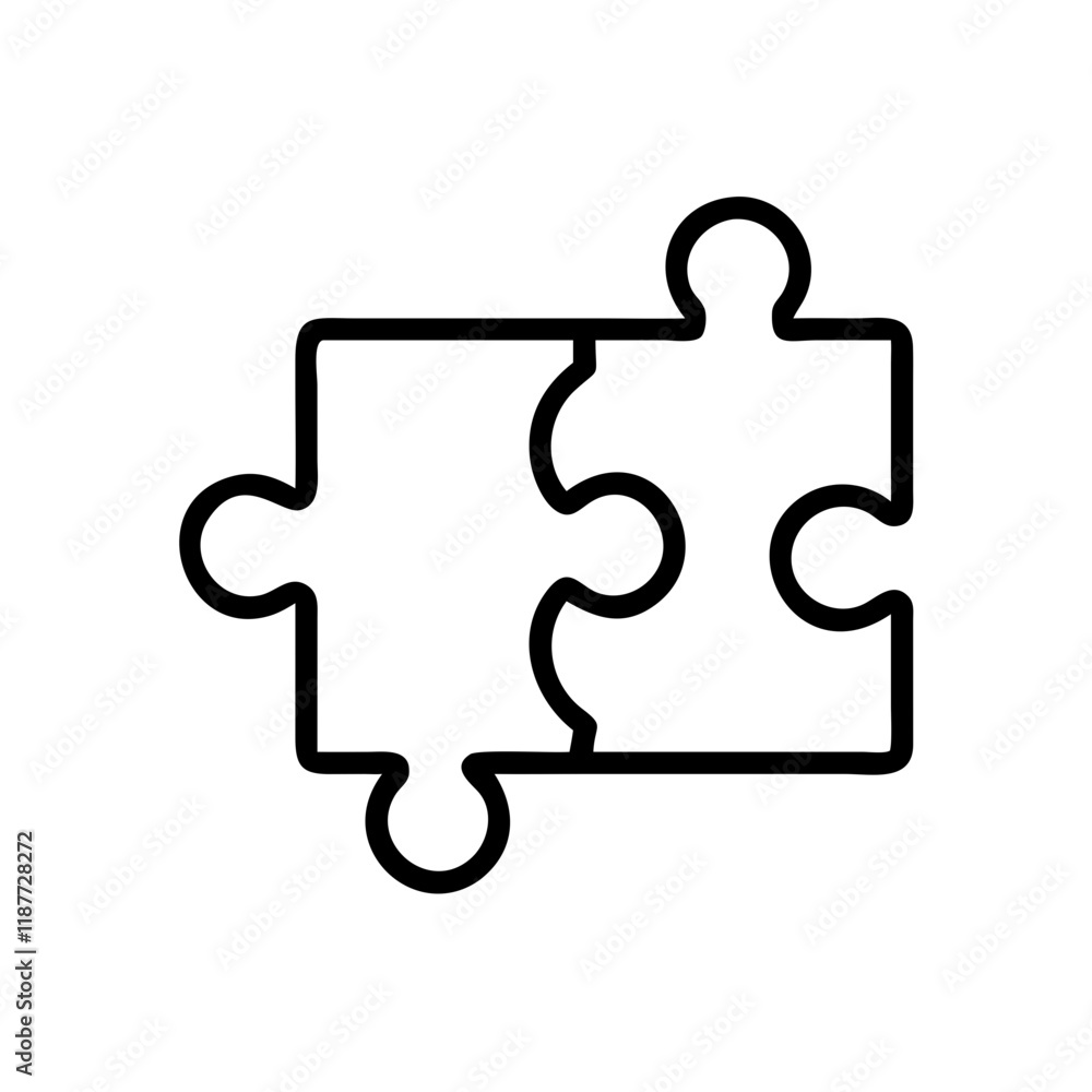 Puzzle piece outline icon for problem-solving Puzzle piece outline icon for problem-solving