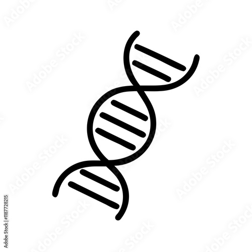 DNA strand outline icon for science