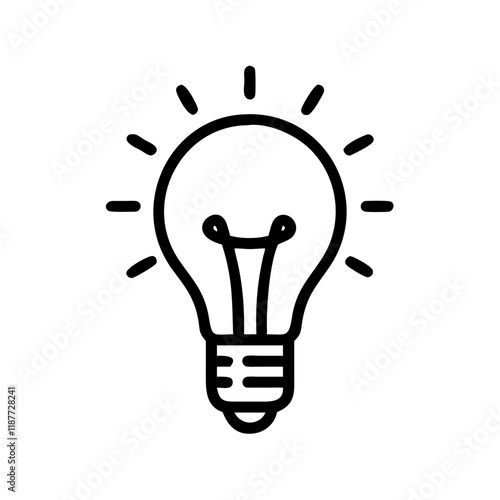 Light bulb outline icon for creativity and ideas