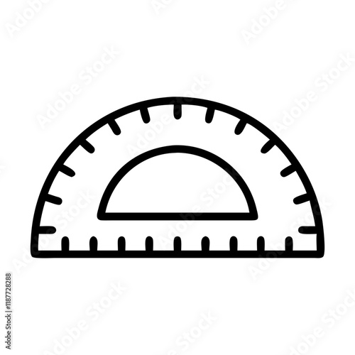 Protractor outline icon for geometry