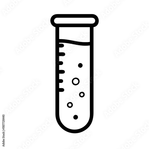 Test tube outline icon for experiments