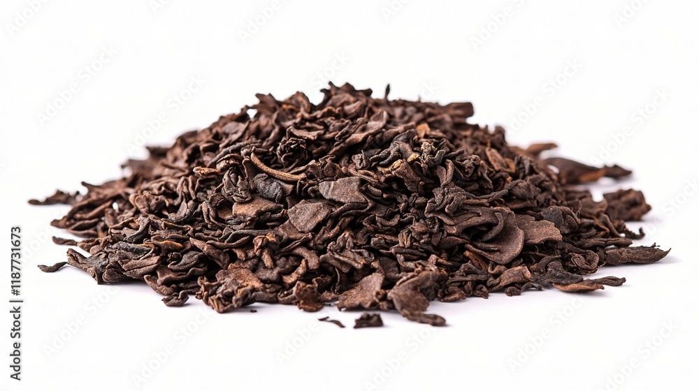 Isolated Tea Leaves on White Background for Natural Wellness Isolated Tea Leaves on White Background for Natural Wellness