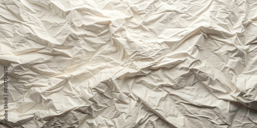 Fototapeta premium Abstract Wrinkled White Texture Background: Artistic Design, Copy Space, High-Resolution Photography