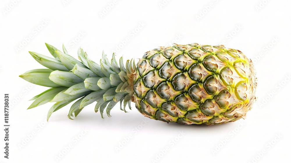 Fresh Large Pineapple Isolated on White Background for Creative Use Fresh Large Pineapple Isolated on White Background for Creative Use