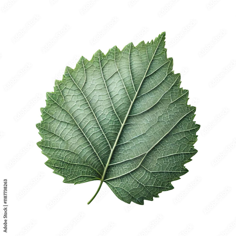 Fototapeta premium Birch leaf isolated on transparent background