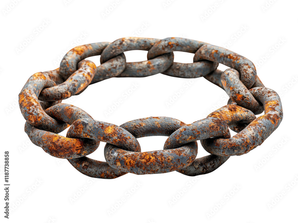 Rusty Chain Link Isolated Isolated on transparent background Rusty Chain Link Isolated Isolated on transparent background