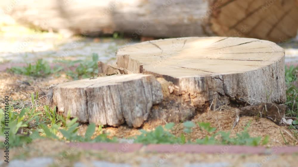 A Natural Tree Stump in the Garden Adds Unique Character and Charm A Natural Tree Stump in the Garden Adds Unique Character and Charm