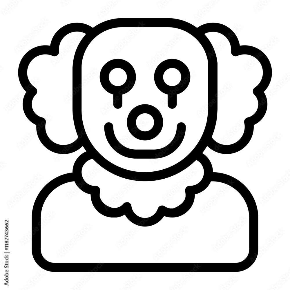 Bloodied Joker Line Icon Bloodied Joker Line Icon