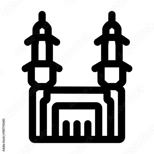 kaaba mecca outlined style