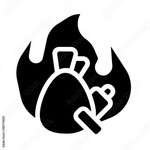 Burning Trash Solid Icon