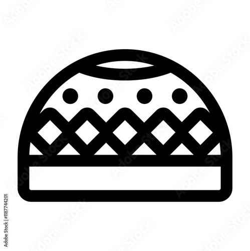 muslim cap outlined style