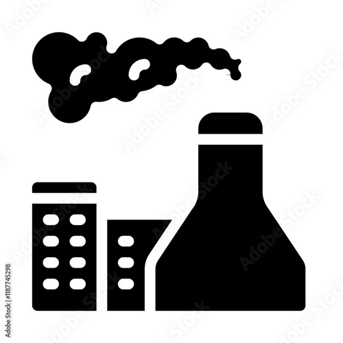Coal Power Plant Solid Icon