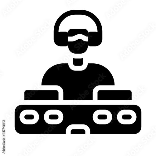 Disc Jockey Solid Icon