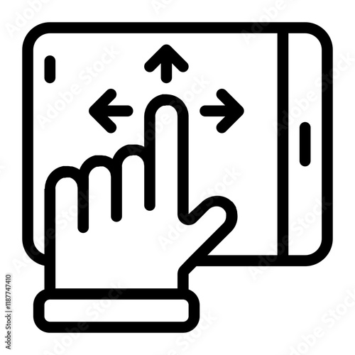 Drag and Drop Gesture Line Icon