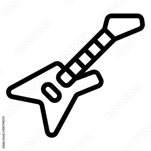 Electric Bass Guitar Line Icon