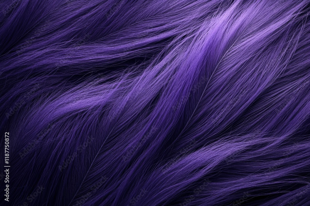 Close-up of wavy, purple hair texture. Close-up of wavy, purple hair texture.