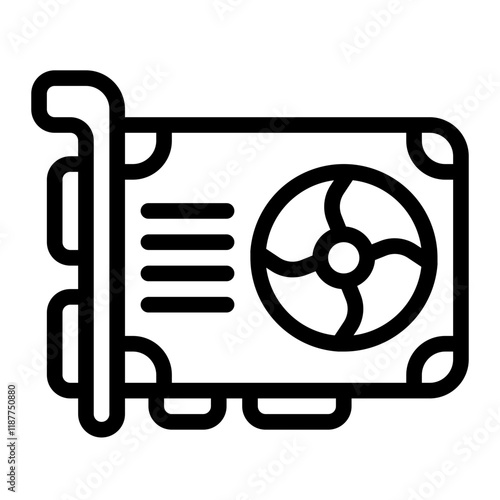 Graphic Card Line Icon