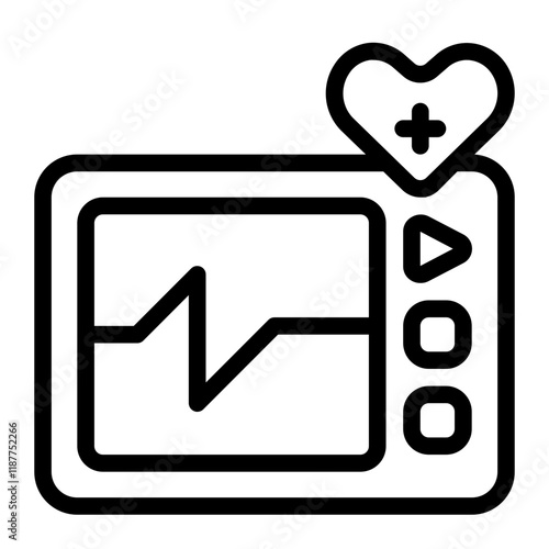 Heart Rate Monitor Line Icon