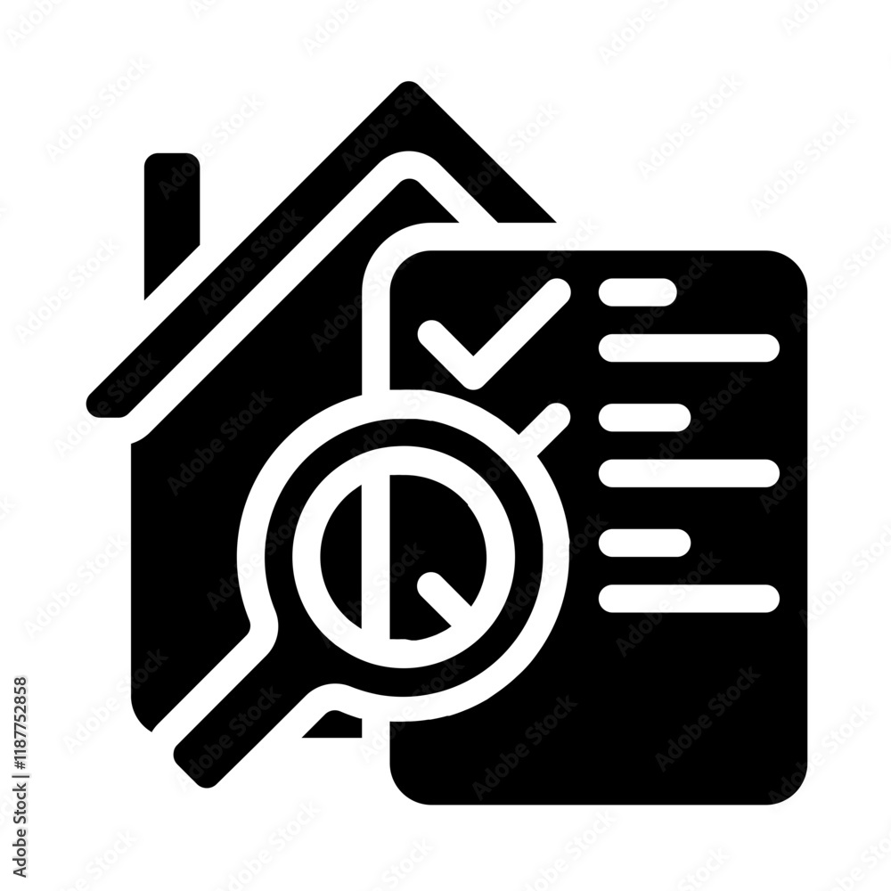 House Inspection Progress Solid Icon House Inspection Progress Solid Icon