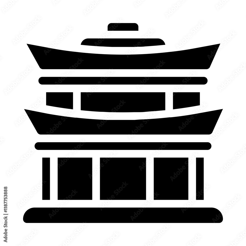 Japanese Temple Solid Icon Japanese Temple Solid Icon