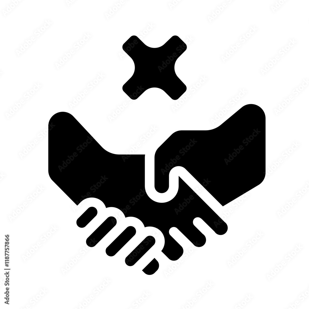 Obraz premium No Handshake Solid Icon